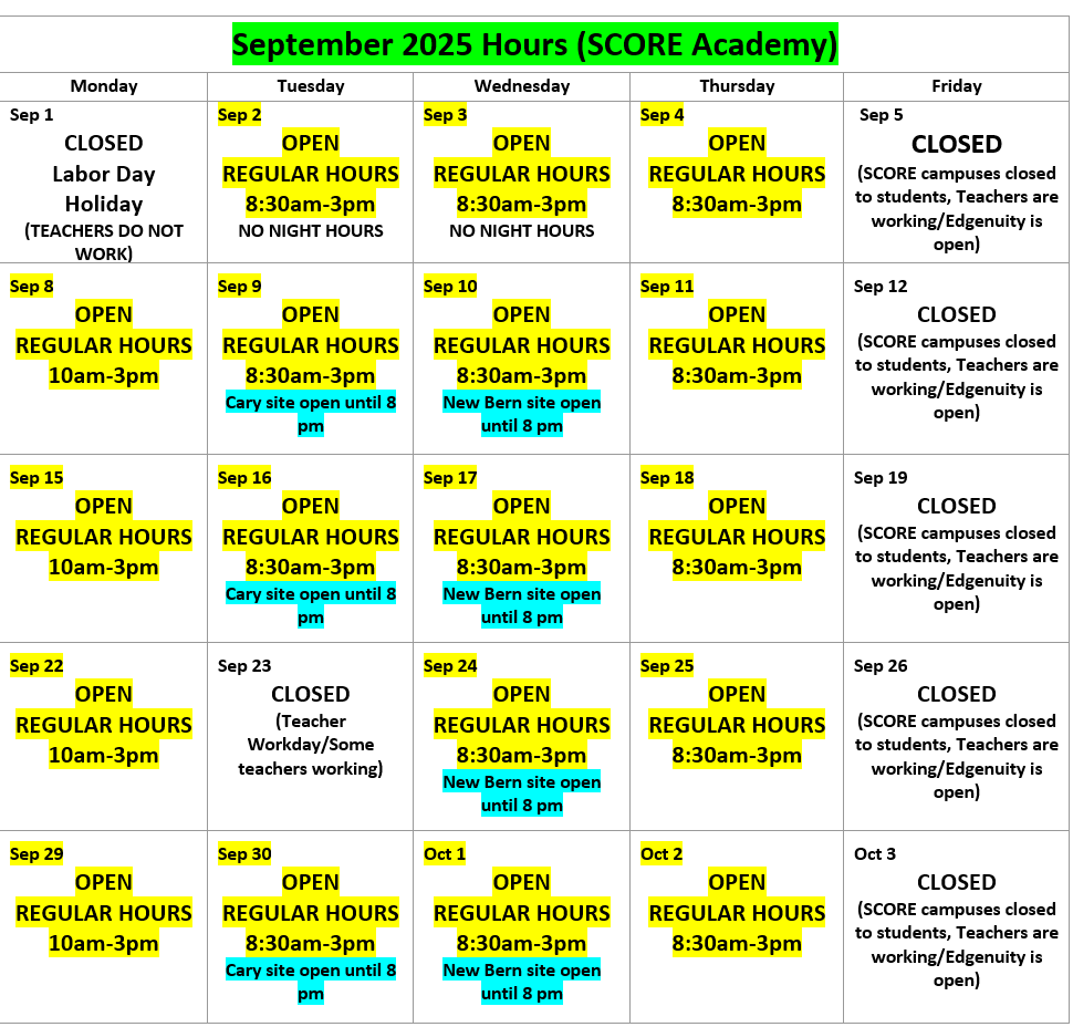 September Calendar